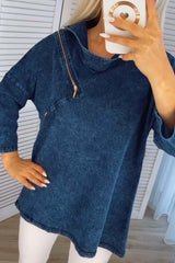 Women's casual denim pullover