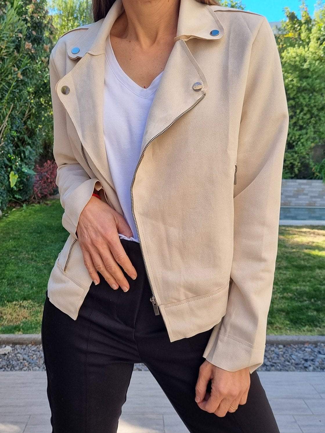 Women's Casual Suede Cropped Jacket