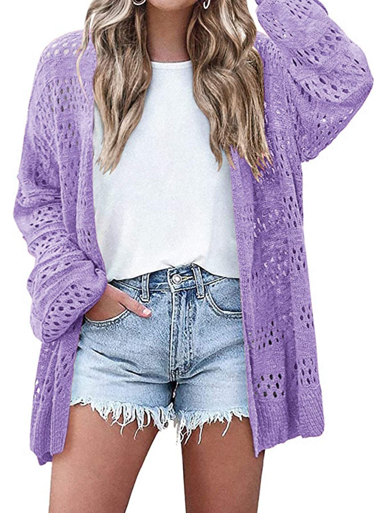 Women's Hollow Beach Cover Knit Cardigan