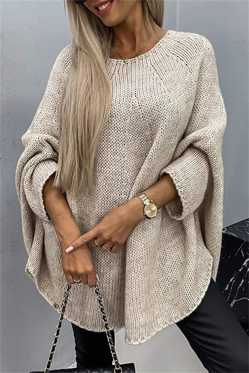 Women's Sweater Cape Poncho Style Fashion Knitted Shawl Sweater