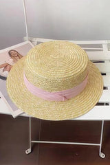 Flat top woven straw hat