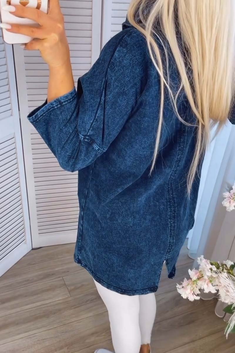 Women's casual denim pullover