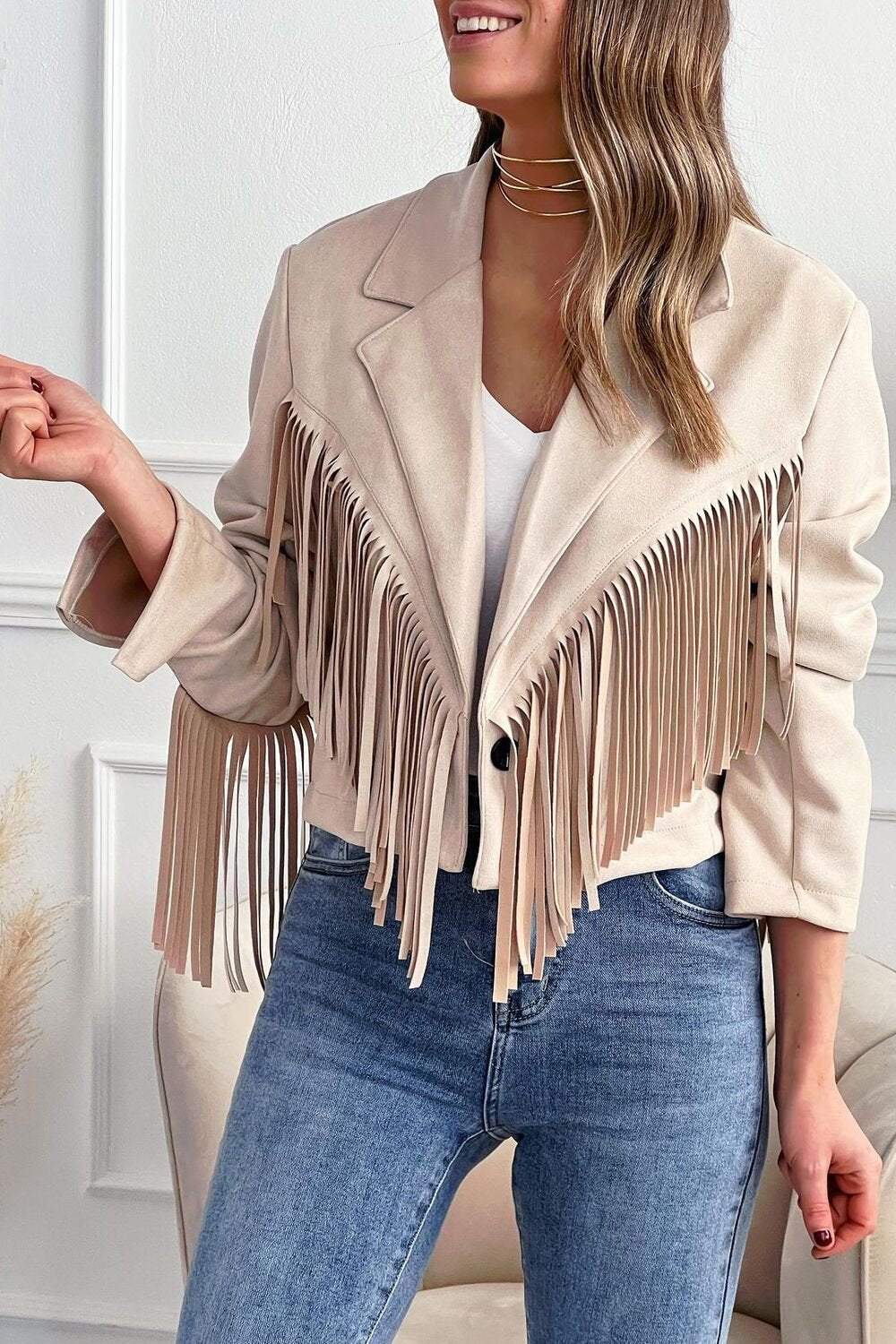 Women's Fringed Jacket Tops