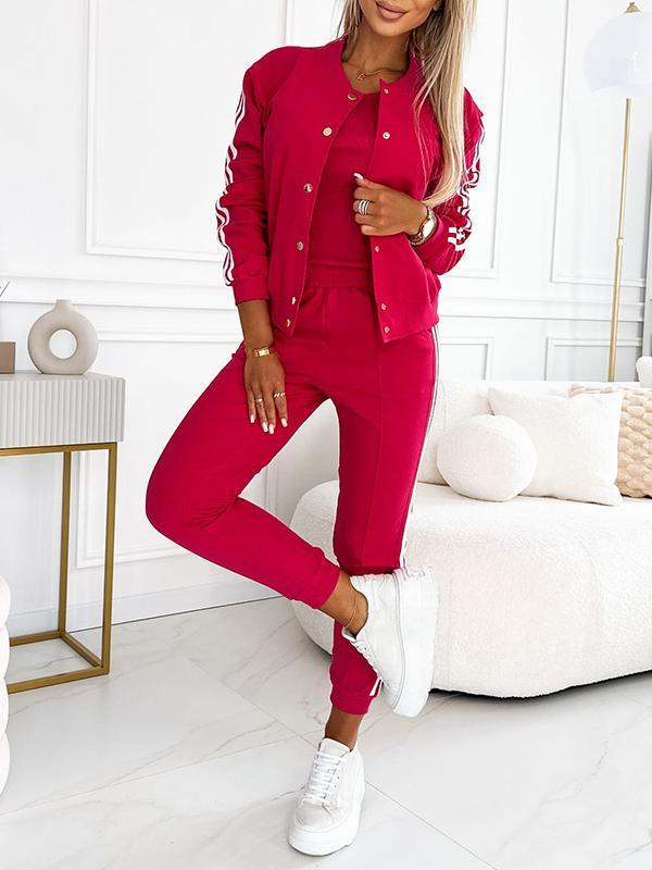 Casual Sports Fashion Cardigan Suit