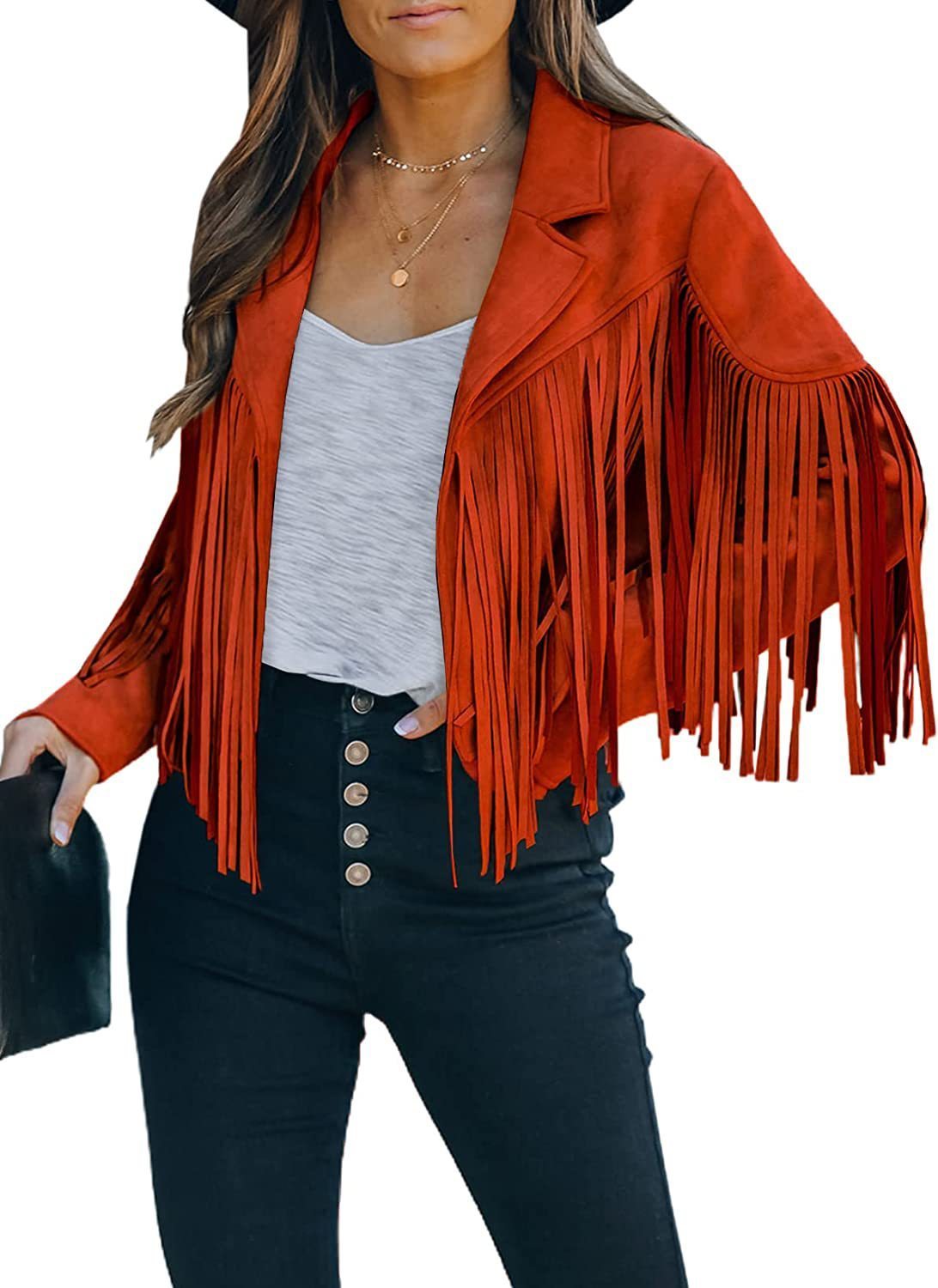 Women's Fringed Jacket Tops