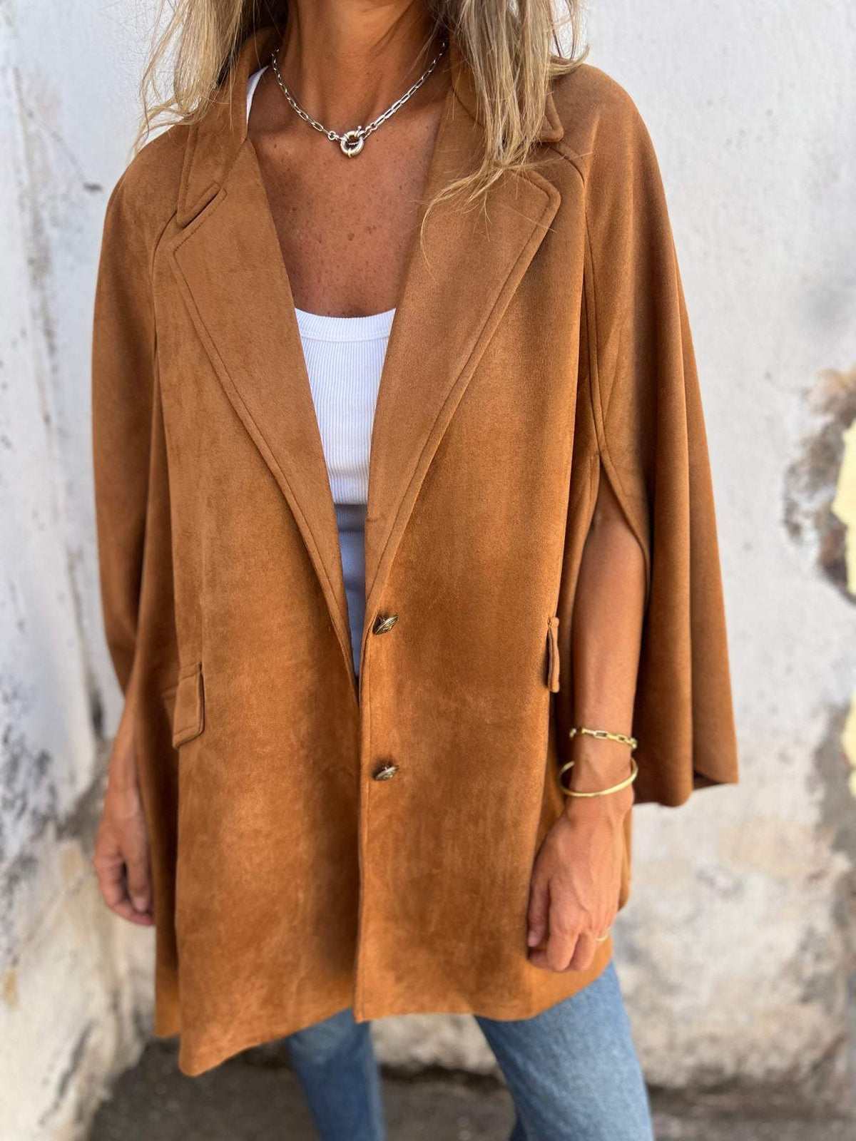 Lapel Cape Jacket