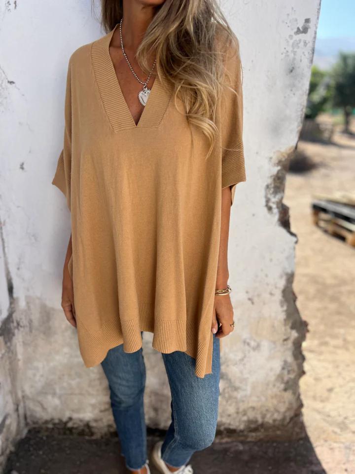 Casual V-neck Loose Top