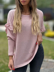 Women's Casual Solid Color Knitted T-shirt