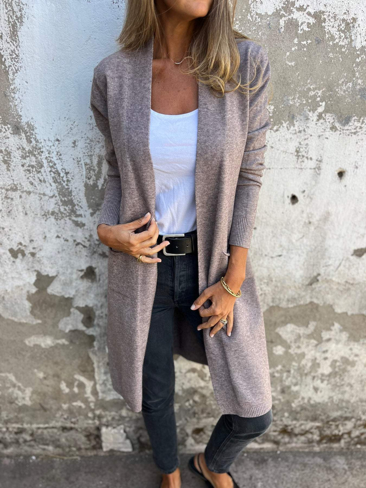 Casual Knitted Long Sleeve Cardigan