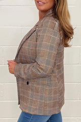 Women's Gorgeous Brown Plaid Blazer