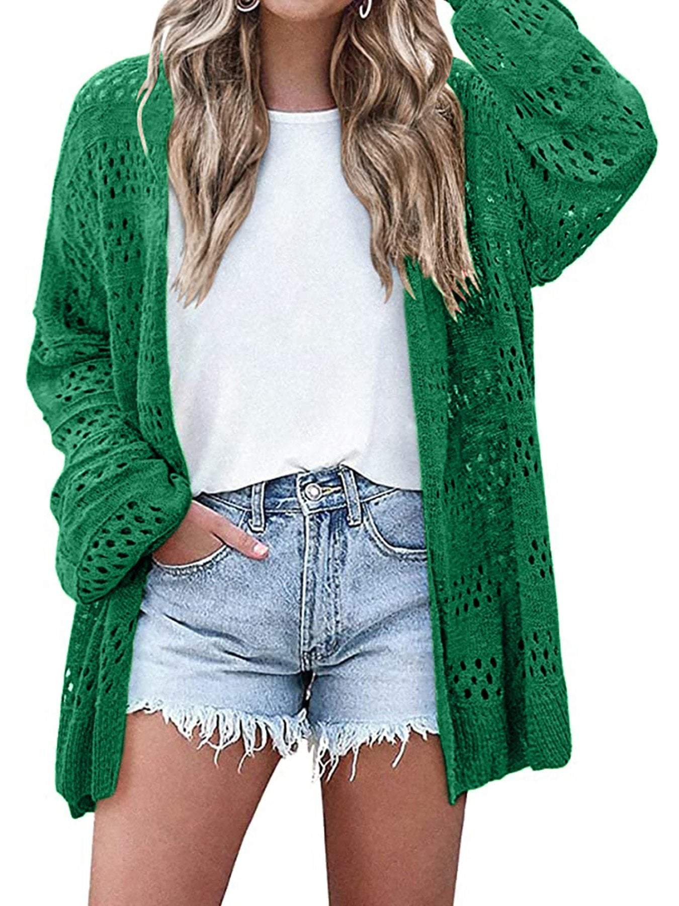 Women's Hollow Beach Cover Knit Cardigan