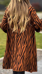 Women's Casual Zebra Print Autumn and Winter Jacket