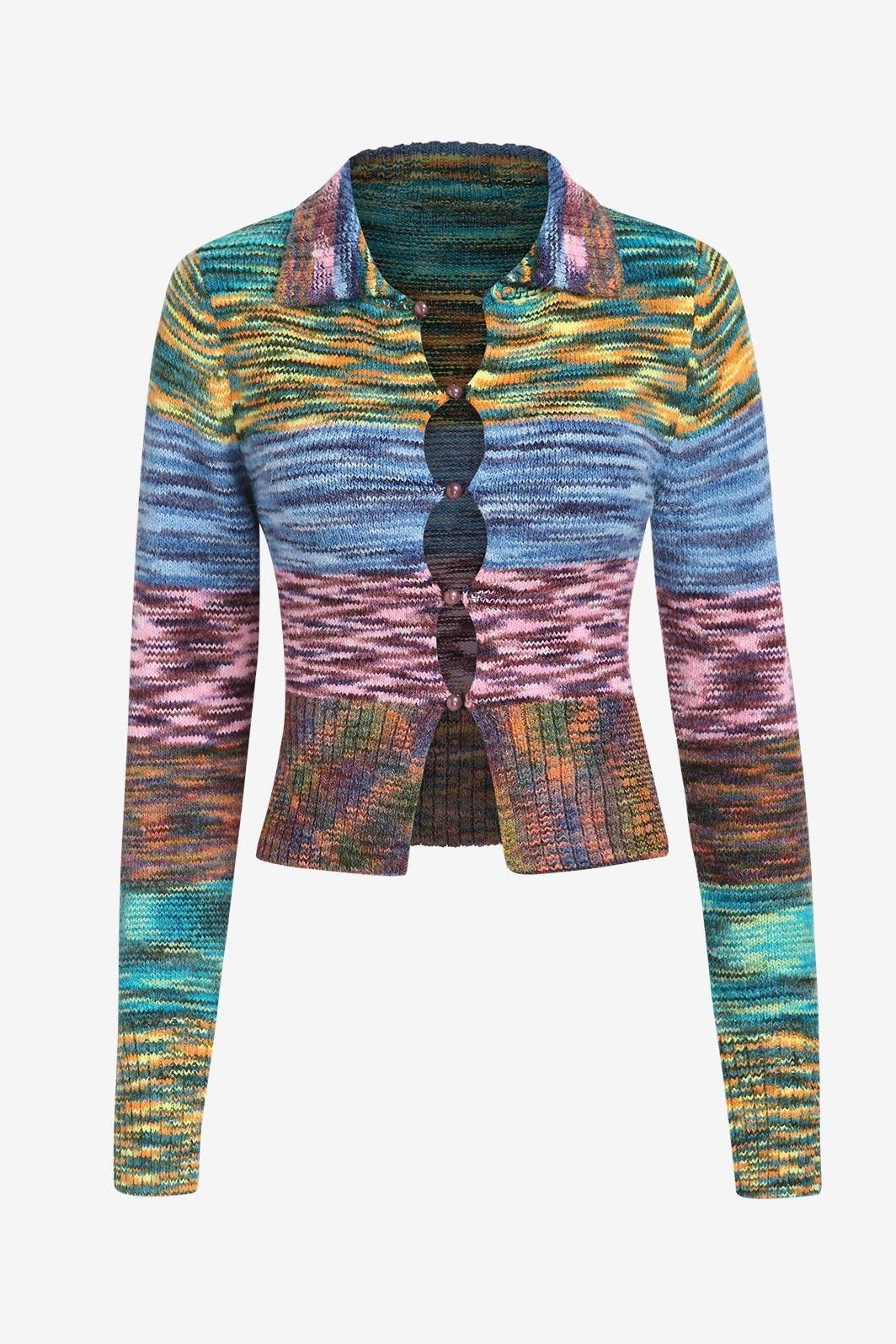 Judith Colorblock Knit Sweater Cardigan