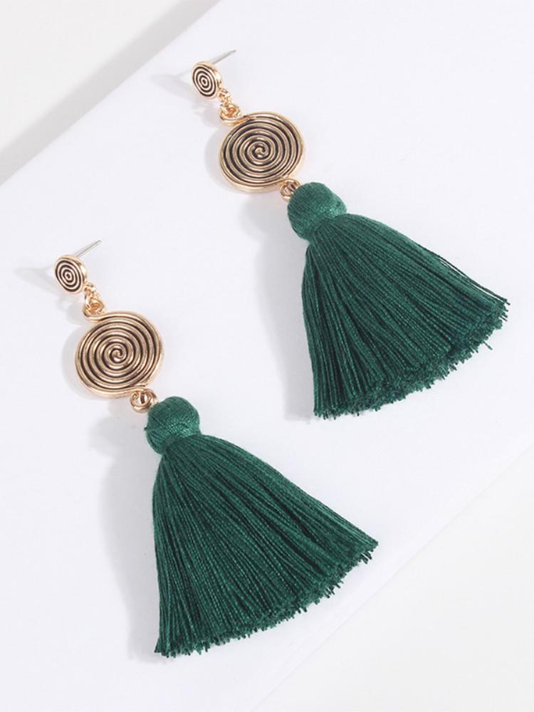 Kanna Whirlpool Tassel Earrings