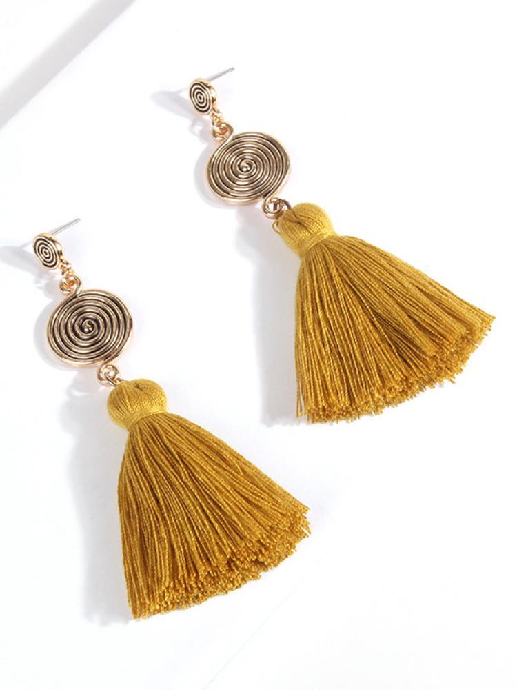 Kanna Whirlpool Tassel Earrings