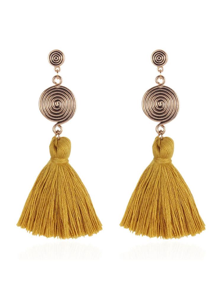 Kanna Whirlpool Tassel Earrings