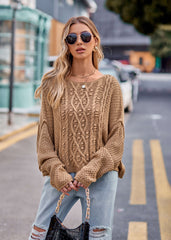 Carlton Cable Knit Sweater - Khaki