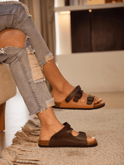 Maibulun | Double Strap Slingback Footbed Sandal - Tan