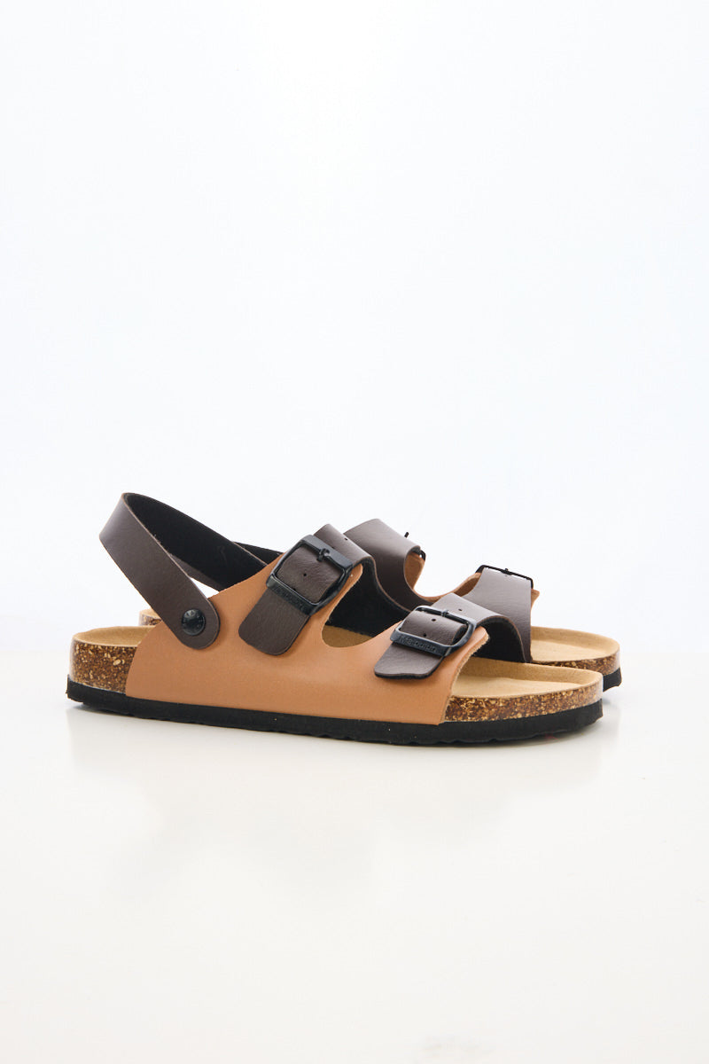 Maibulun | Double Strap Slingback Footbed Sandal - Tan