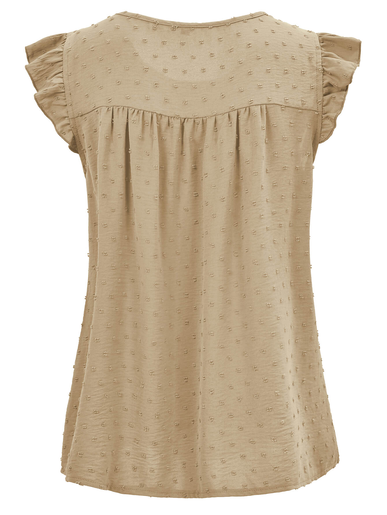 Meredith Short Ruffle Sleeve Top - Khaki