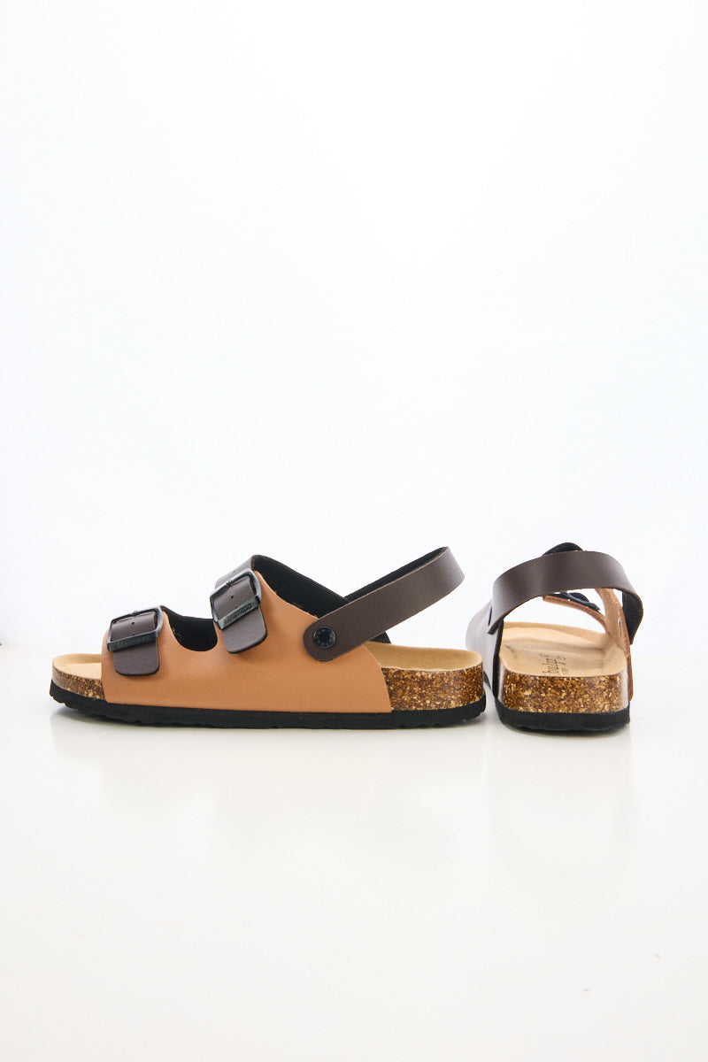 Maibulun | Double Strap Slingback Footbed Sandal - Tan