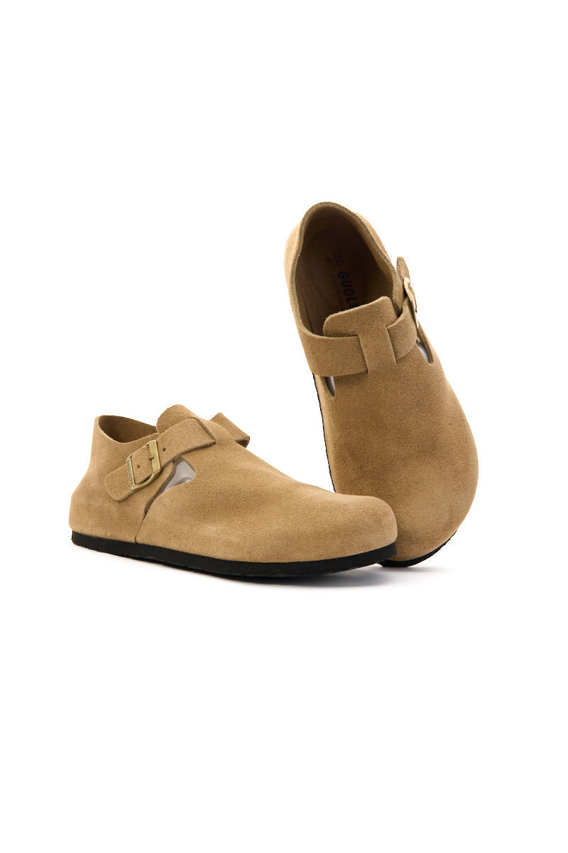 MAIBULUN | Seashore Suede Clog Loafer - Khaki