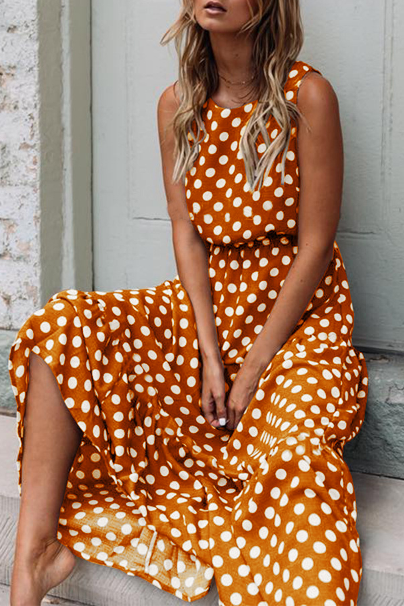 Chicindress Polka Dot Round Neck Dress (5 Colors)