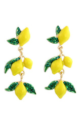 Lemon Tree Diamante Drop Earrings