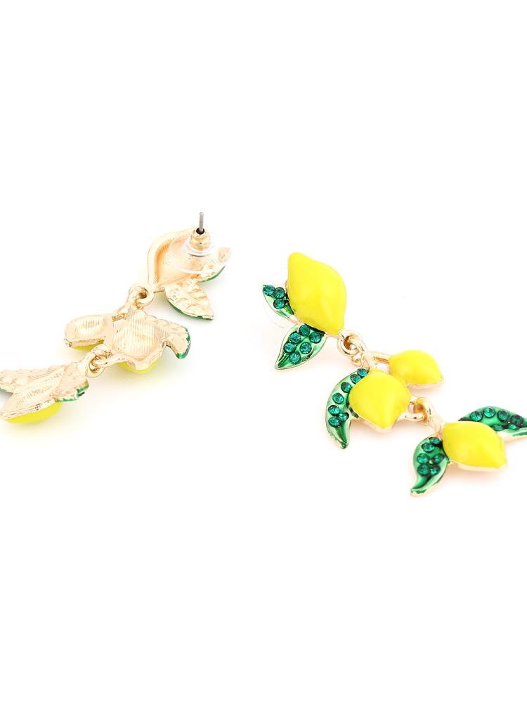 Lemon Tree Diamante Drop Earrings