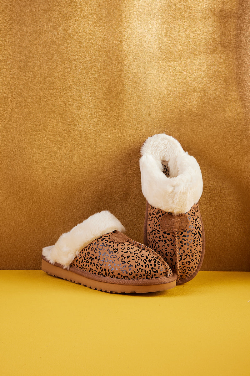 SMAIBULUN Ugg | Stefanie Leopard Faux Fur Slipper