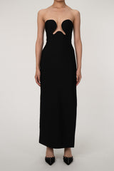 Luxury Push Up Strapless High Slit Bandage Maxi Formal Dress - Black