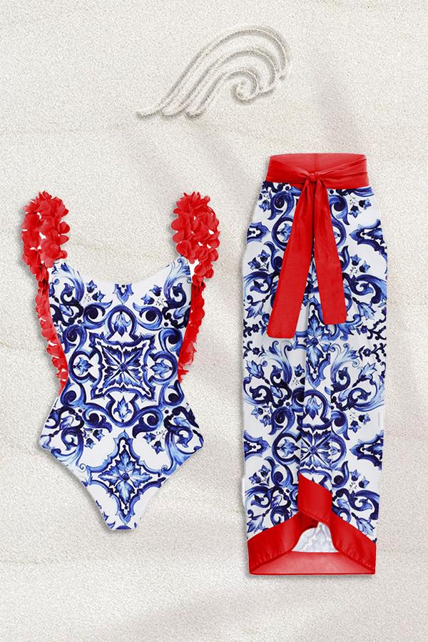 Martha Printed Gathered Two-pieces Swim Set