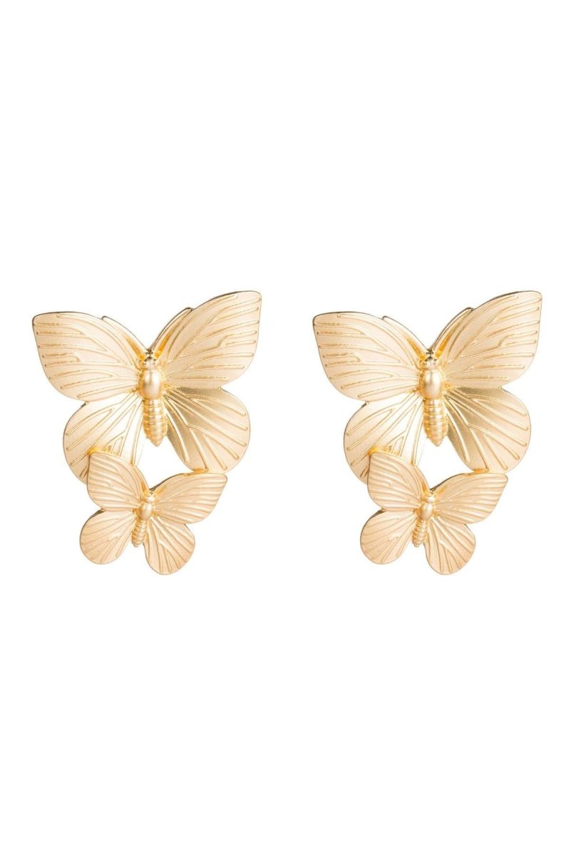 Metal Butterfly Drop Earrings