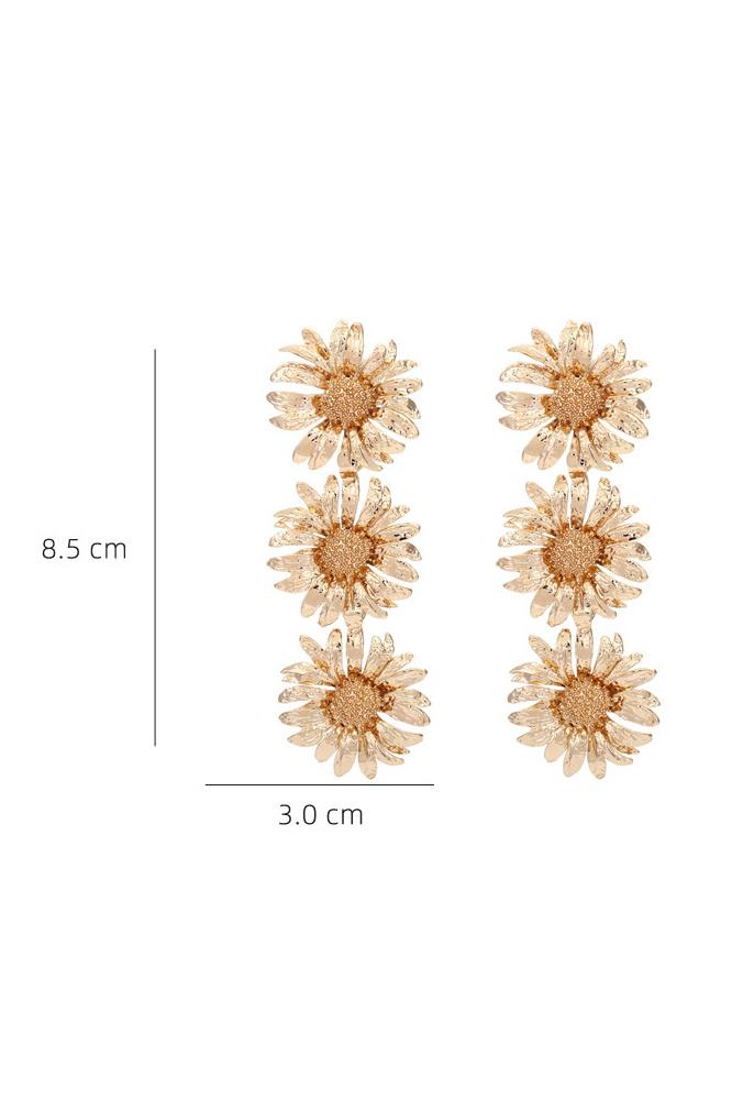 Metal Daisies Drop Earrings