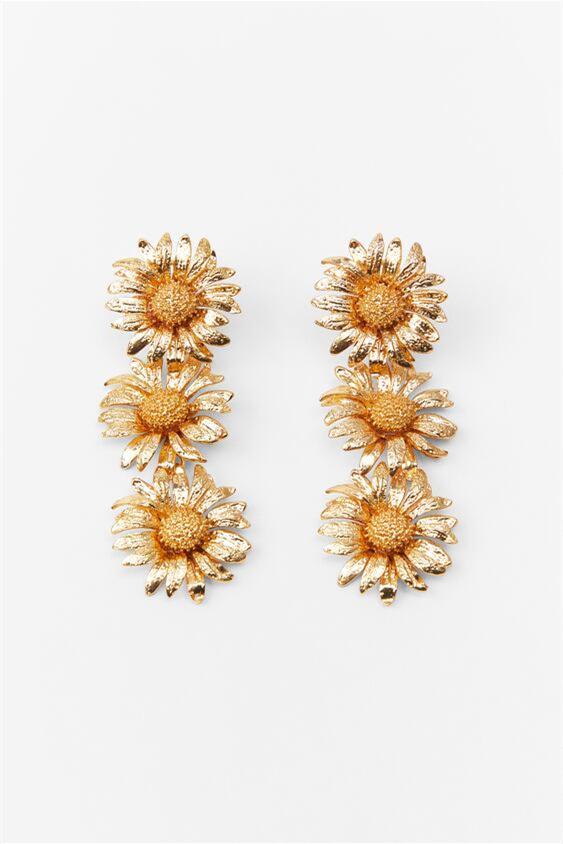 Metal Daisies Drop Earrings