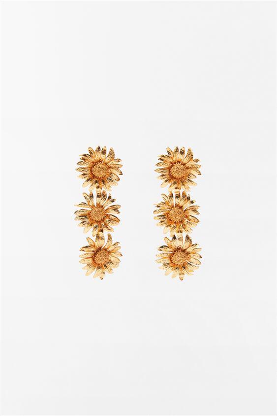 Metal Daisies Drop Earrings