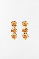 Metal Daisies Drop Earrings