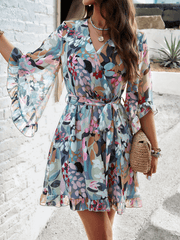 Sienna Floral Wrap Mini Dress - Multi