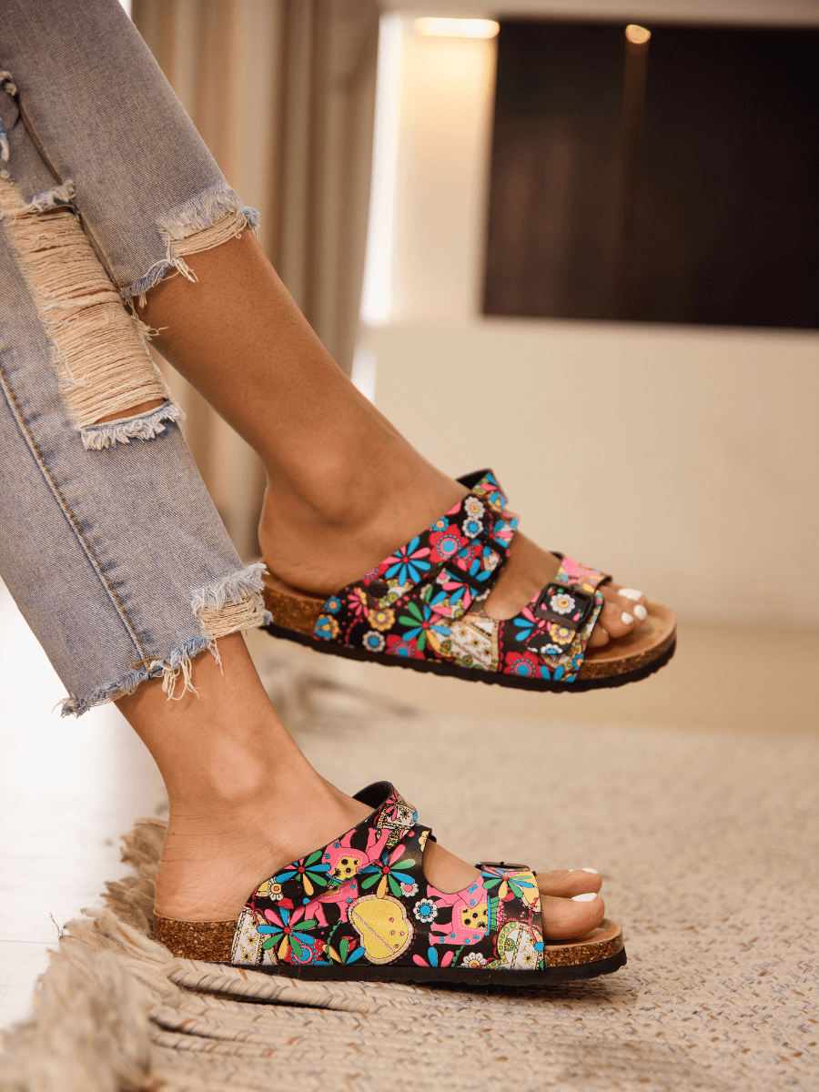 Maibulun | Double Strap Slingback Footbed Sandal - Multi