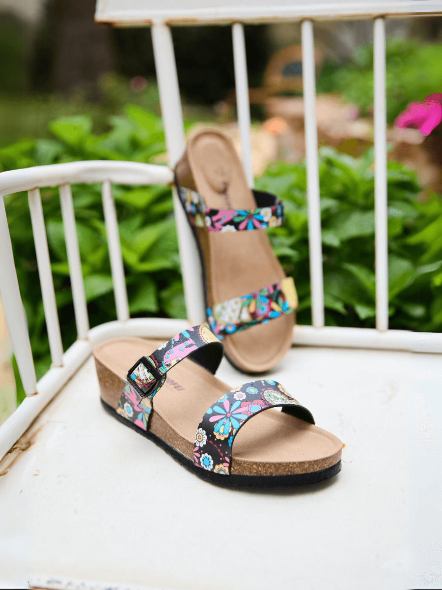 Maibulun | Stark Strap Footbed Wedges - Multi