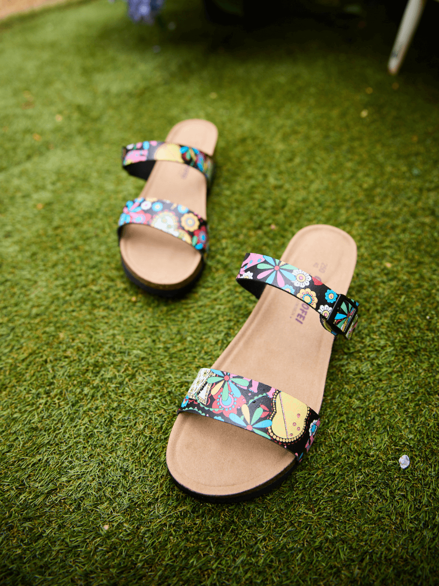 Maibulun | Stark Strap Footbed Wedges - Multi