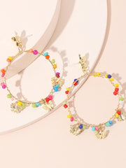 Myra Rainbow Beaded Butterfly Hoop Earrings