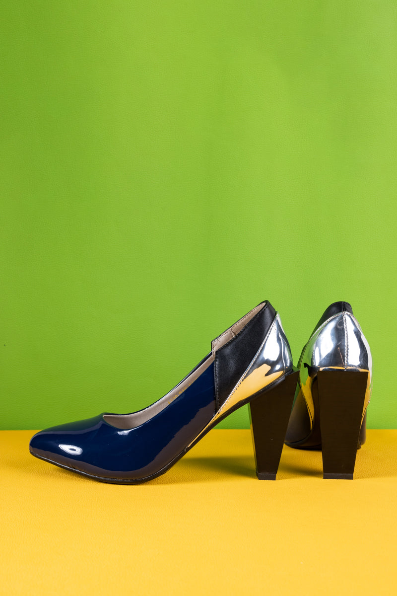 Jady Rose | Stay Stealth Leather Pump - Navy