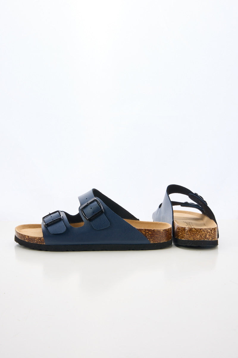 Maibulun | Signature Double Strap Footbed Sandal - Navy