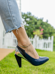 Jady Rose | Stay Stealth Leather Pump - Navy