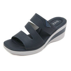 Siketu | Rica Cushioned Wedge Slides - Navy