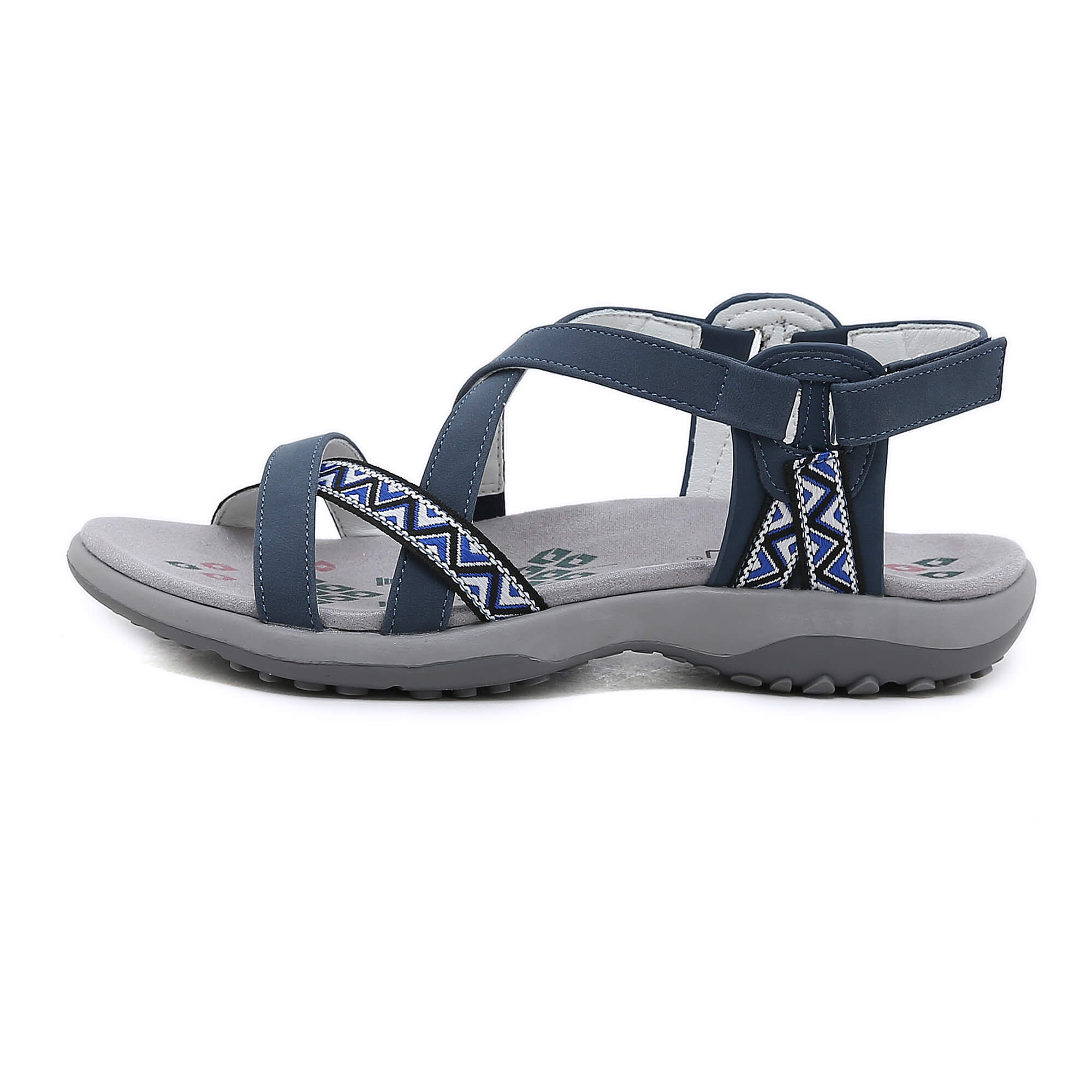 Siketu | Abstract Embroidered Strap Comfy Sandal