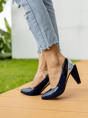 Jady Rose | Stay Stealth Leather Pump - Navy