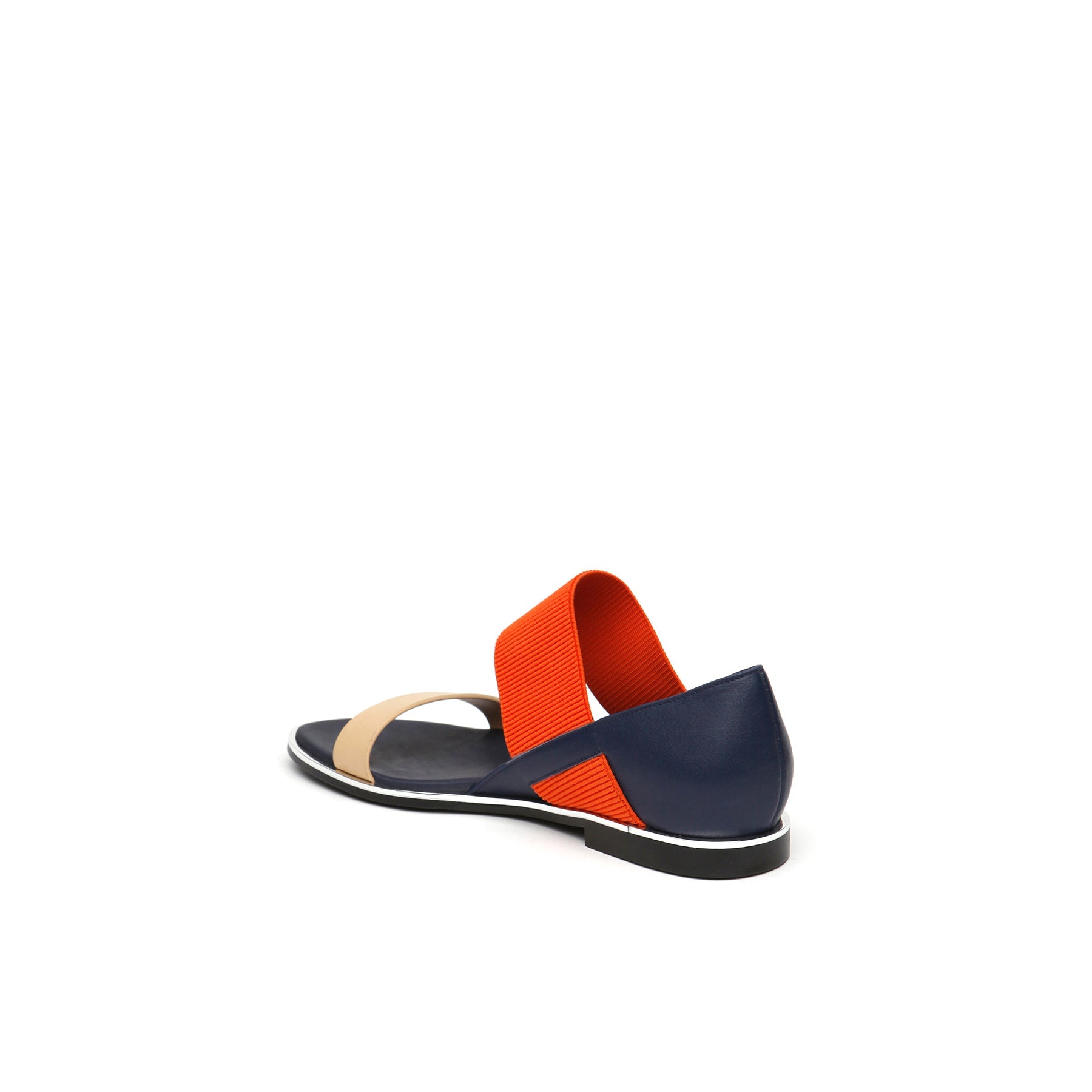 JADY ROSE | STRAP-DETAIL LEATHER SANDAL - NAVY