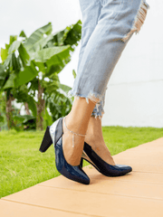 Jady Rose | Stay Stealth Leather Pump - Navy